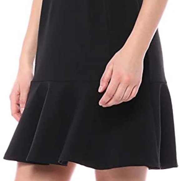 Sleeveless Crew Neck Ruffle Hem Sheath Dress - Picture 4 of 5